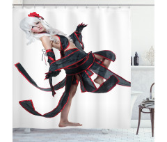 Warrior Style Girl Shower Curtain