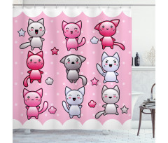 Funny Japanese Doodle Shower Curtain