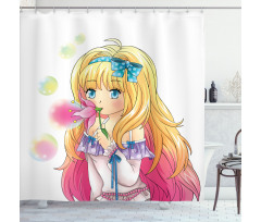 Manga Cartoon Artwork Shower Curtain