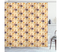 Turkey Pumpkin Shower Curtain