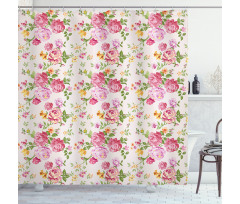 Spring Wild Roses Blooming Shower Curtain