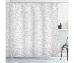 Abstract Curly Leaves Shower Curtain