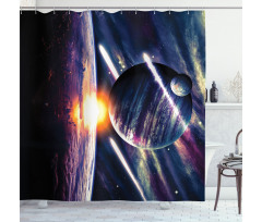 Planet Earth Stardust Shower Curtain