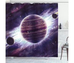 Outer Space Planets Mars Shower Curtain