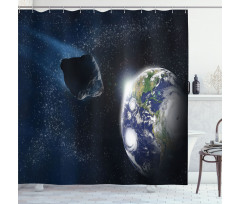 Asteroid Rocky Space Shower Curtain