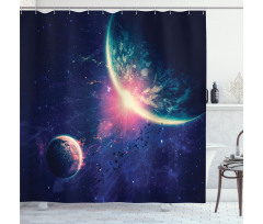 Outer Space Mars Planets Shower Curtain