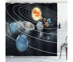 Solar System Sun Planets Shower Curtain