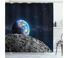 Moon Surface Luna Design Shower Curtain