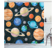 Galaxy Space Art Solar Shower Curtain