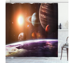 Space View Solar System Shower Curtain