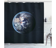 Planet Outer Space Scene Shower Curtain