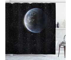 Moon Planet Earth Cosmos Shower Curtain