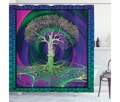 Digital Psychedelic Art Shower Curtain
