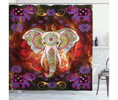 Oriental Space Effects Shower Curtain
