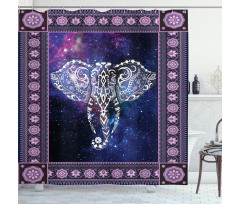 Space Galaxy Elephant Shower Curtain