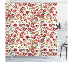 Style Rose Motif Shower Curtain