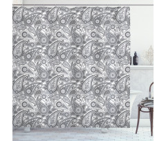 Digital Persian Leaf Shower Curtain