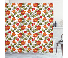 Boho Herbs Lily Nature Shower Curtain