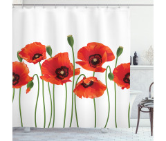 Pastoral Flowers Botany Shower Curtain