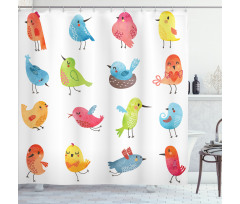 Colorful Humor Bird Shower Curtain