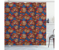 Funk Art Flower Pattern Shower Curtain