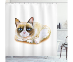 Grumpy Angry Cat Love Shower Curtain