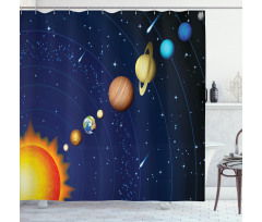 Solar System with Sun Shower Curtain