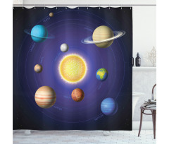 Solar System with Planets Shower Curtain