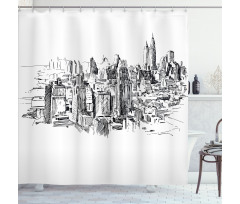 NYC Historical Sketch Shower Curtain