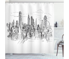 Sketchy NYC Cityscape Shower Curtain