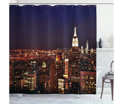 New York Manhattan Nİght Shower Curtain