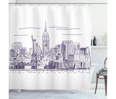 Sketchy NYC Island Shower Curtain