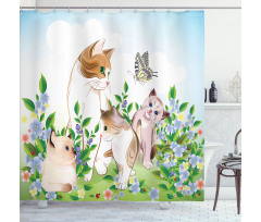 Happy Kittens Shower Curtain