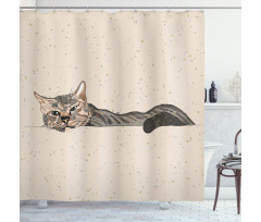 Lazt Sleepy Cat Shower Curtain