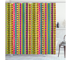 Colored Abstract Stripes Shower Curtain