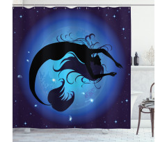 Aquatic Girl Mermaid Shower Curtain