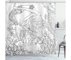 Surreal Little Mermaid Shower Curtain