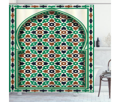 Moroccan Arch with Floral Shower Curtain