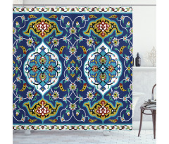 Oriental Tile Effects Shower Curtain