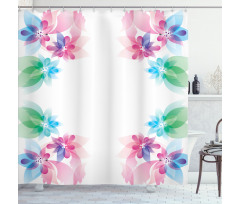 Digital Bridal Flowers Shower Curtain