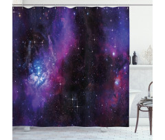 Nebula Dark Galaxy Stars Shower Curtain