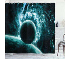 Solar System Star Scenery Shower Curtain