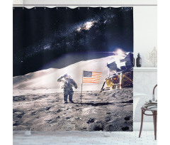 Astronaut on Moon Mission Shower Curtain