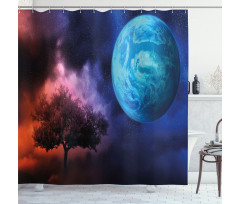 Futuristic Tree of Life Shower Curtain