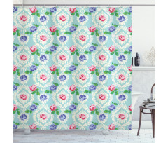 Baroque Colored Roses Shower Curtain