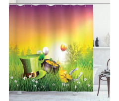 Balloons Hat Gold Shower Curtain