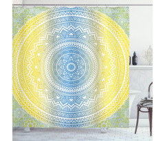 Blue Ombre Mandala Shower Curtain