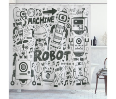 Space Geek Theme Sci Fi Shower Curtain