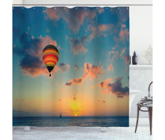 Skyline Horizon at Sea Shower Curtain