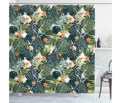 Botanic Tropic Leaves Shower Curtain